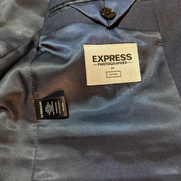 Navy Blue suit from Express Photographer line